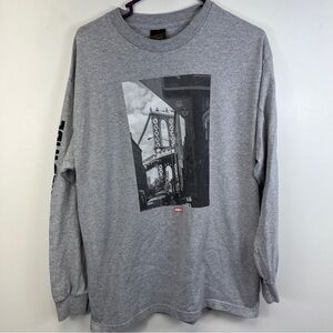 Vintage Y2ks Obey Brooklyn Bridge Tshirt Longsleeve Skate Street Art Worldwide L